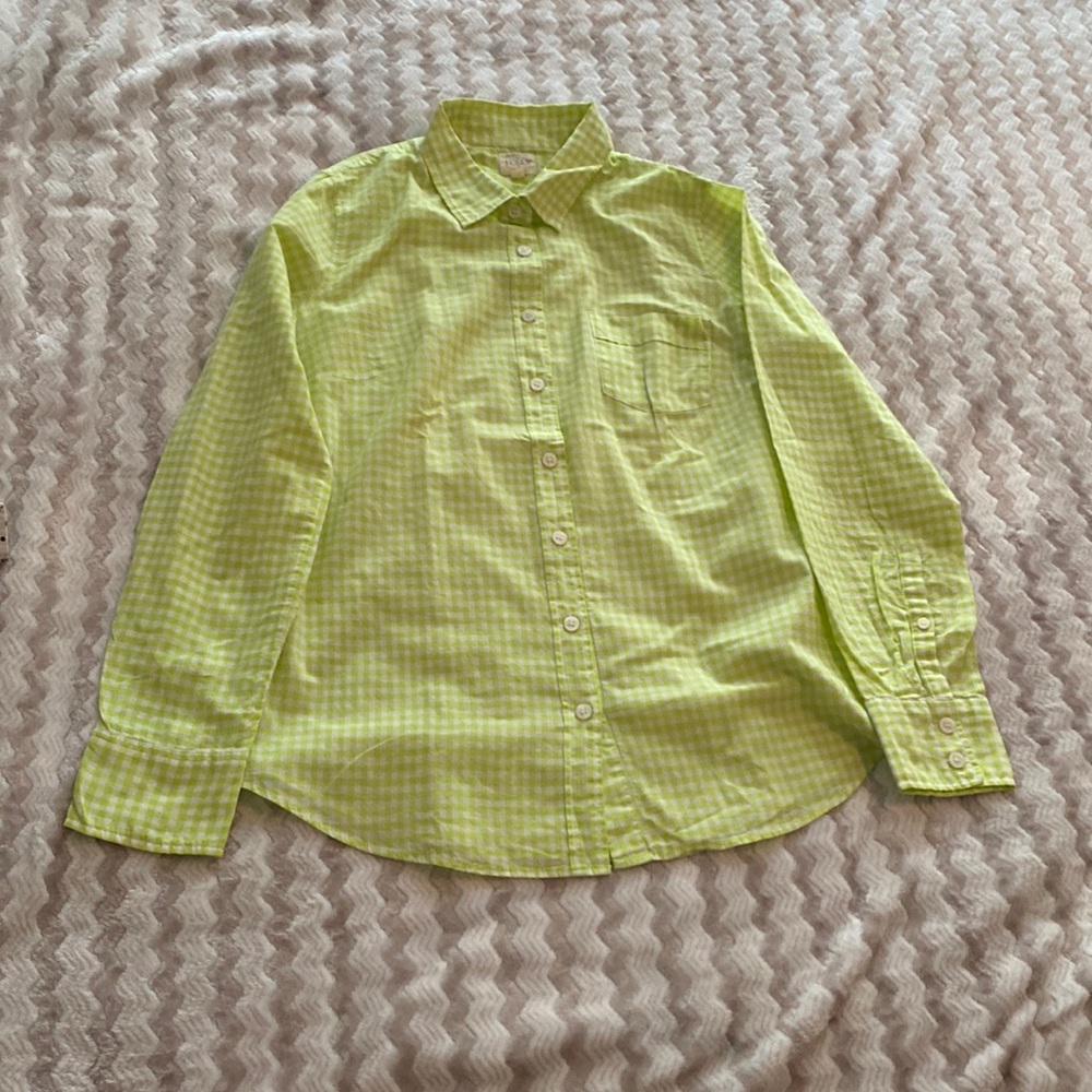 J. Crew Gingham Button Down Size Xs - image 2